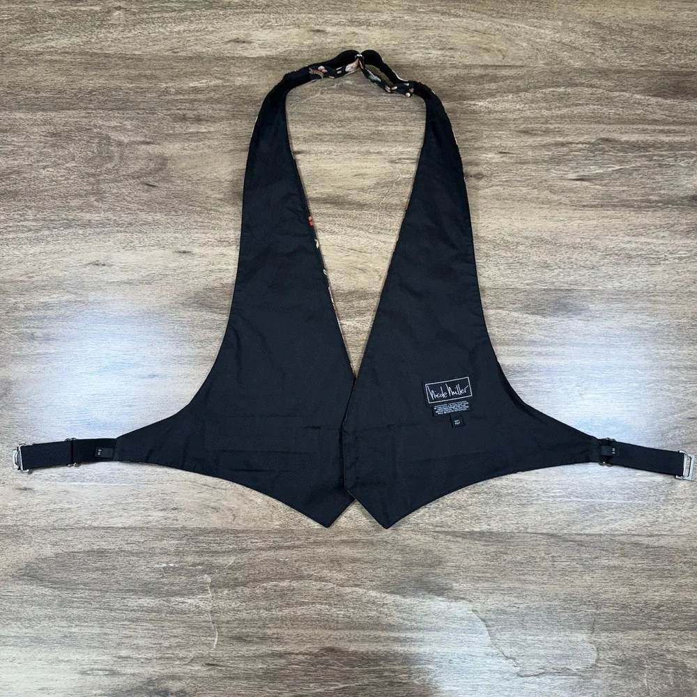 Nicole Miller Limited Quanities Tuxedo Backless Vest Cocktail‎ Party Barback S-M
